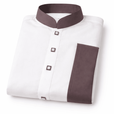 Noor – Chocolate Contrast White Panjabi