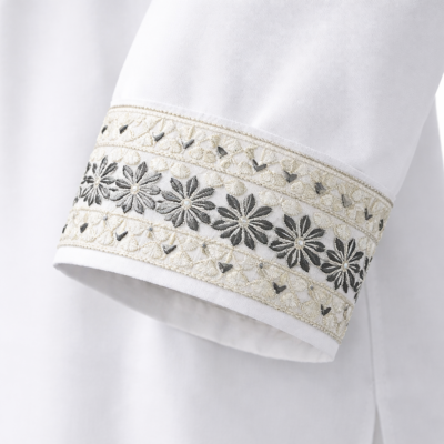 ILHAM - White Punjabi Cream Embroidery