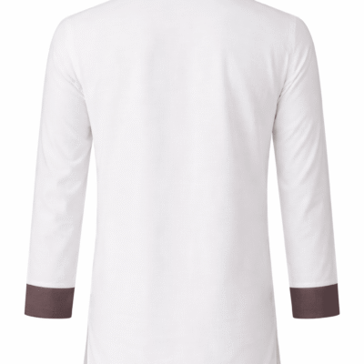 Noor – Chocolate Contrast White Panjabi