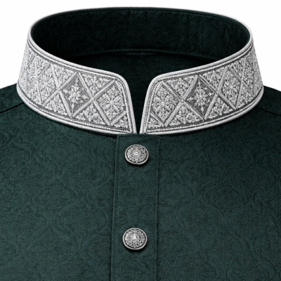 SULTAN - Dark Green White Embroidery