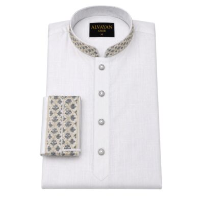 Amir – Royal White & Silver Vine