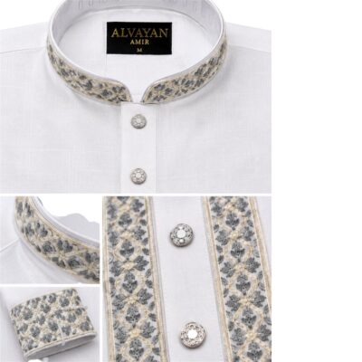 Amir – Royal White & Silver Vine