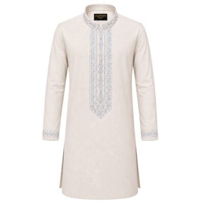 SAHARA - Biscuit Punjabi Silver & Grey Embroidery