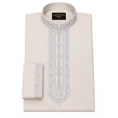 SAHARA - Biscuit Punjabi Silver & Grey Embroidery
