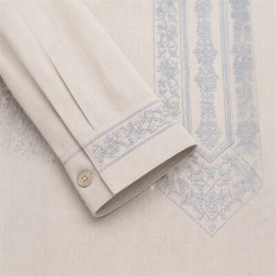 SAHARA - Biscuit Punjabi Silver & Grey Embroidery