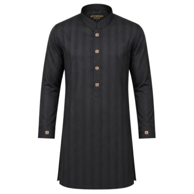 Signature Black with Tonal Stripe Texture