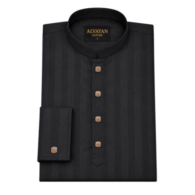 Signature Black with Tonal Stripe Texture
